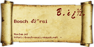 Bosch Örsi névjegykártya